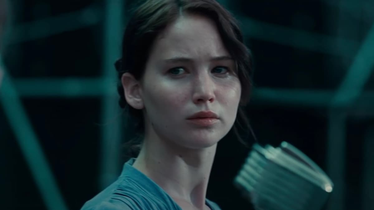 Jennifer Lawrence as Katniss in The Hunger Games