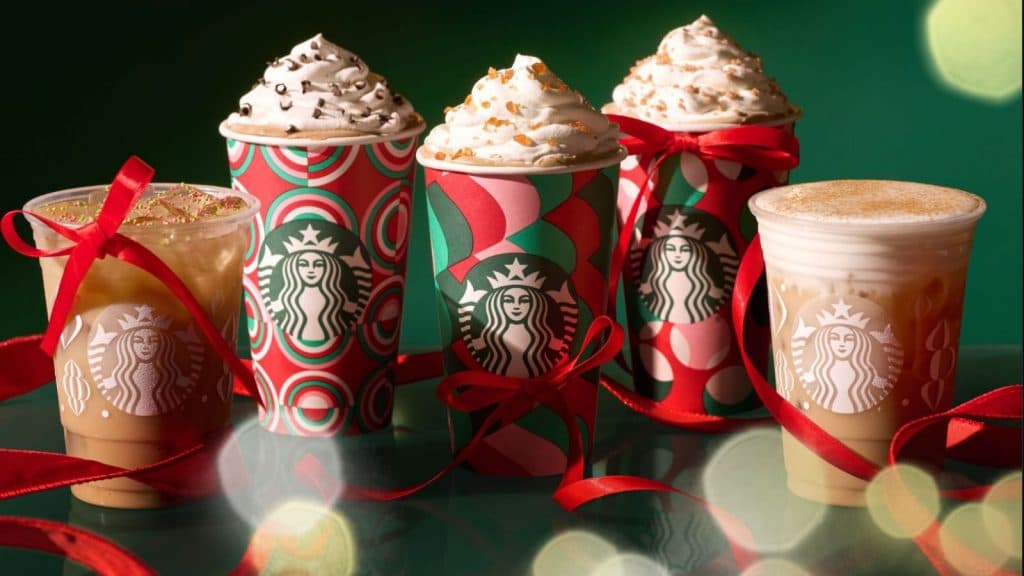 Starbucks red christmas cups 2024