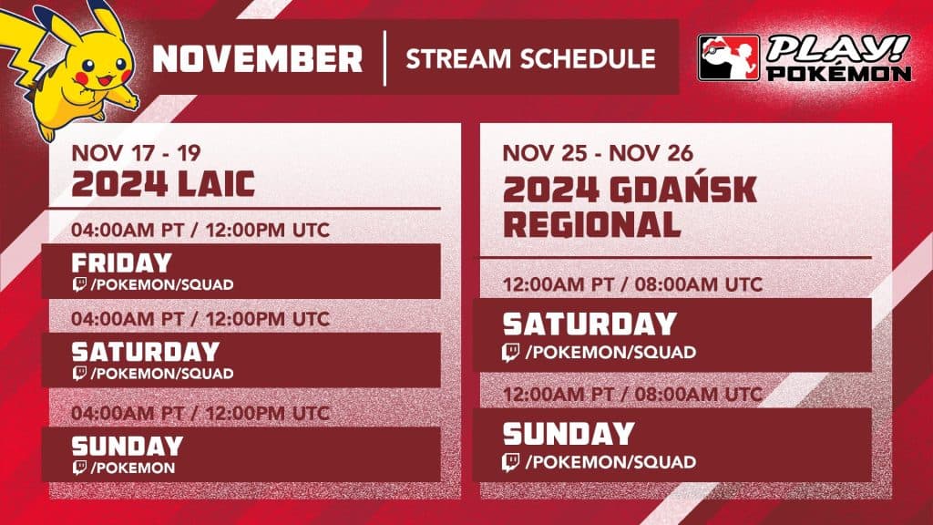 Pokemon Latin American International Schedule