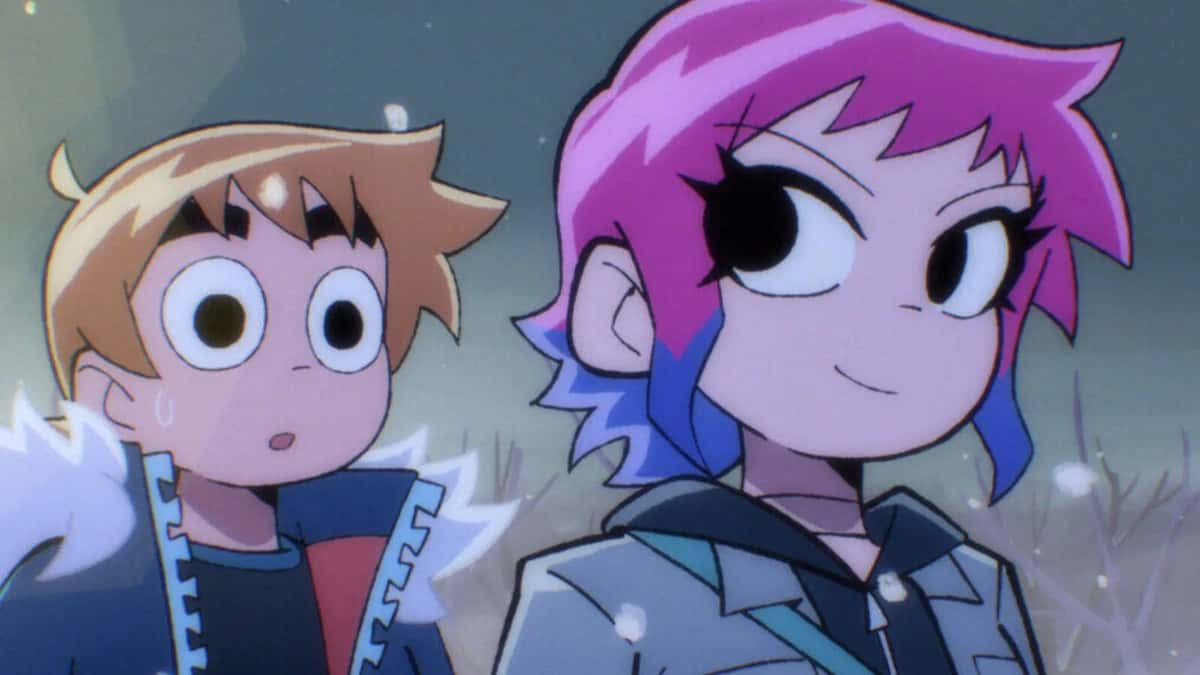 Scott Pilgrim and Ramona in scott pilgrim takes off