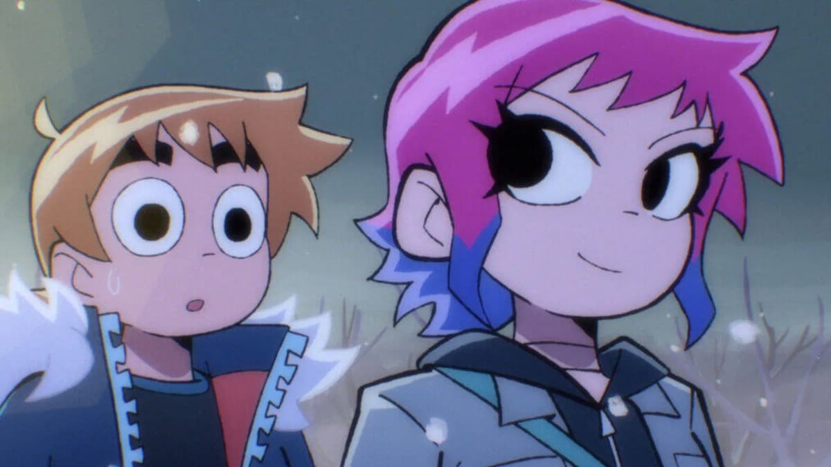 Scott Pilgrim and Ramona in scott pilgrim takes off