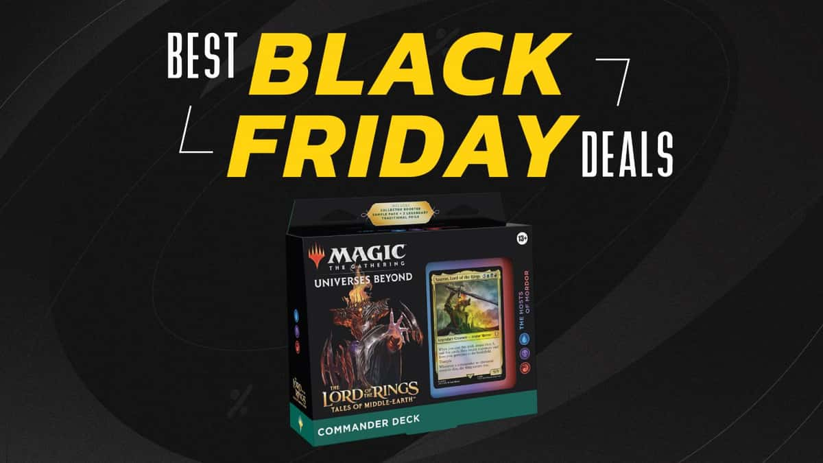 MTG Sauron Commander deck on Black Friday deals background