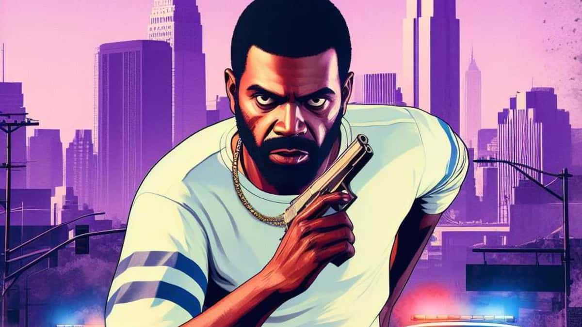 man running from cops in gta style loading screen