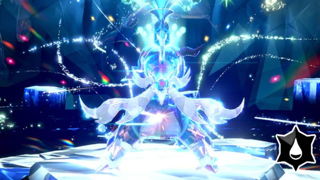 The Pokemon Hisuian Samurott appears in a tera raid