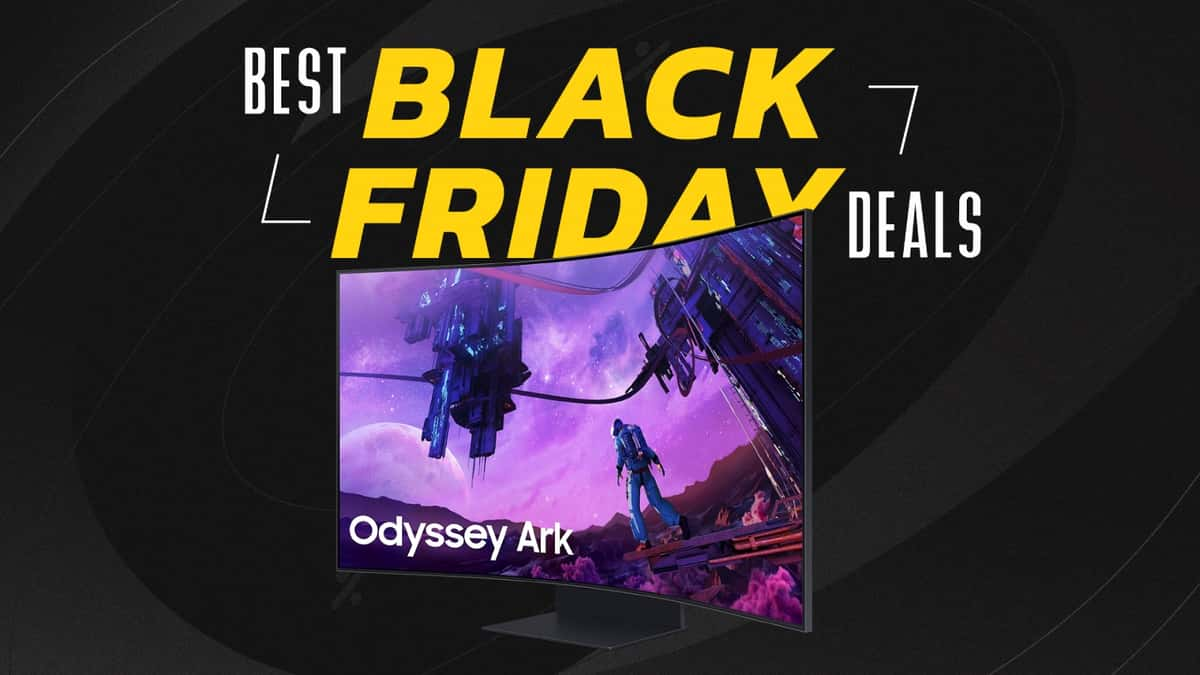 Odyssey Ark monitor on Black Friday background