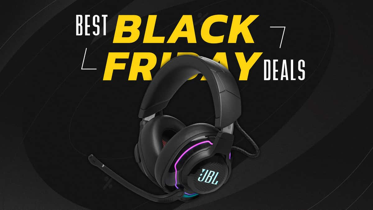 JBL headset in front of Black Friday branded image