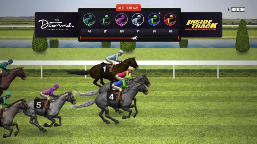 A screenshot of horse racing in GTA 5 Online.