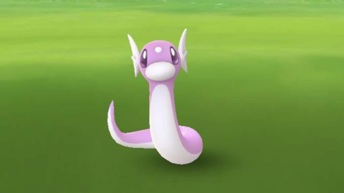 A pink Shiny Dratini in Pokemon Go