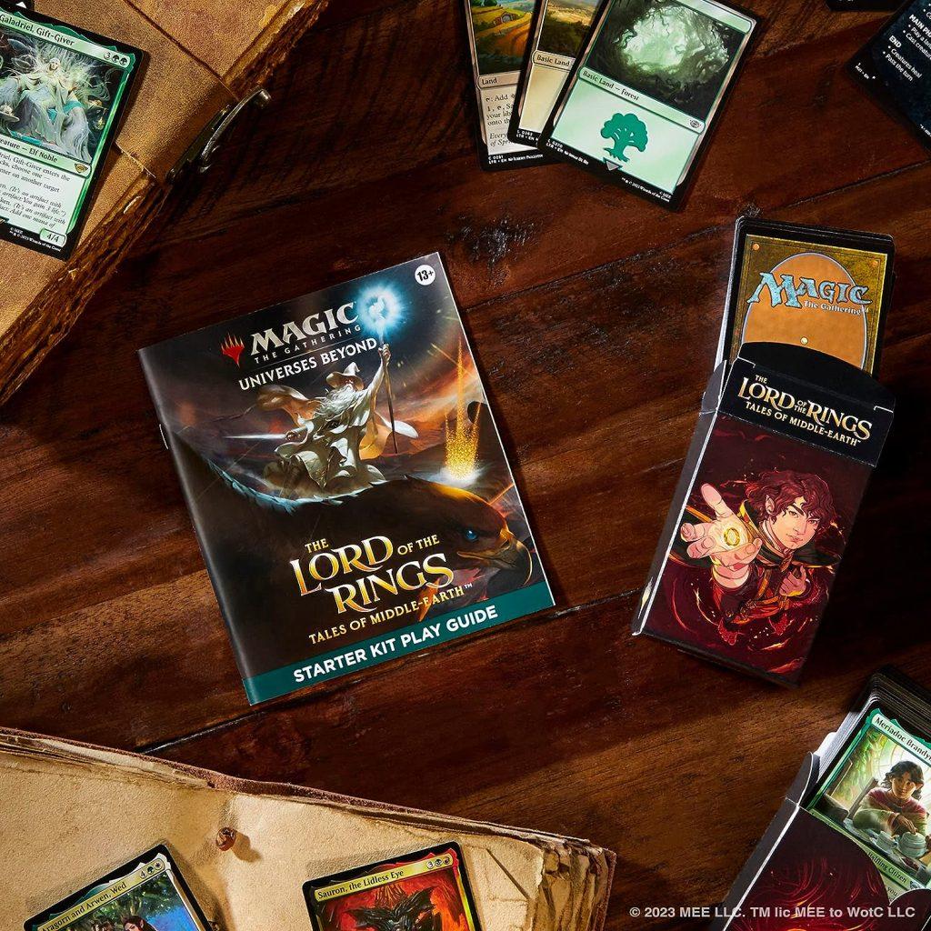 MTG lord of the rings set on table