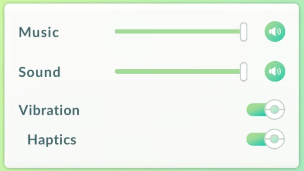Pokemon Go Haptics setting