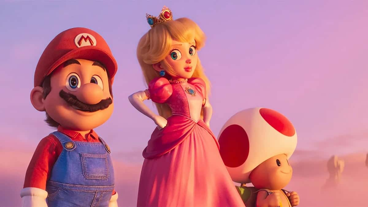 Mario and Peach in The Super Mario Bros Movie