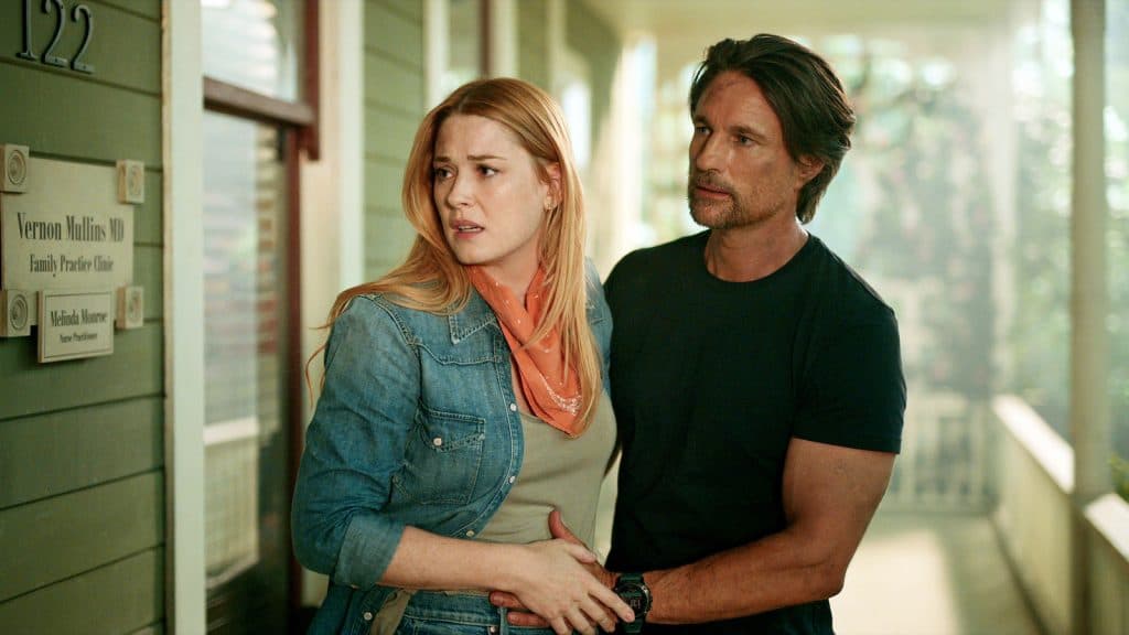 Alexandra Breckenridge as Mel Monroe and Martin Henderson as Jack Sheridan in Virgin River Season 5 on Netflix