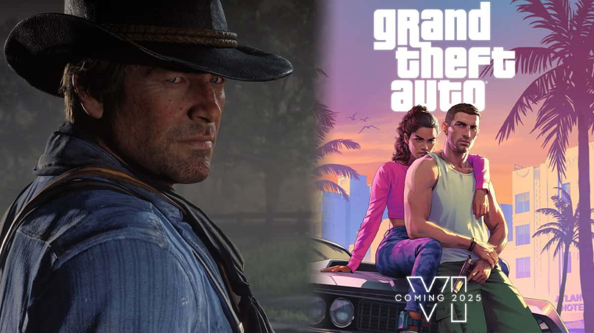 Arthur Morgan Red Dead next to GTA 6 art