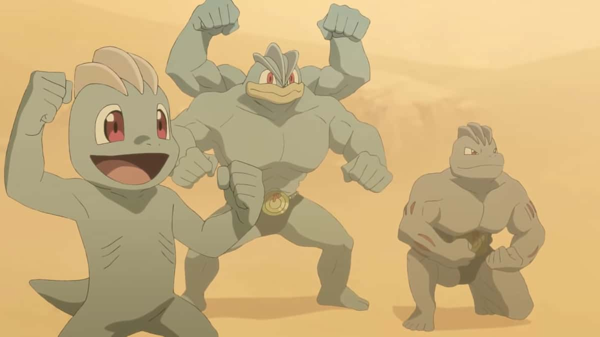 Machop Machoke and Machamp in the Pokemon Twilight Wings anime