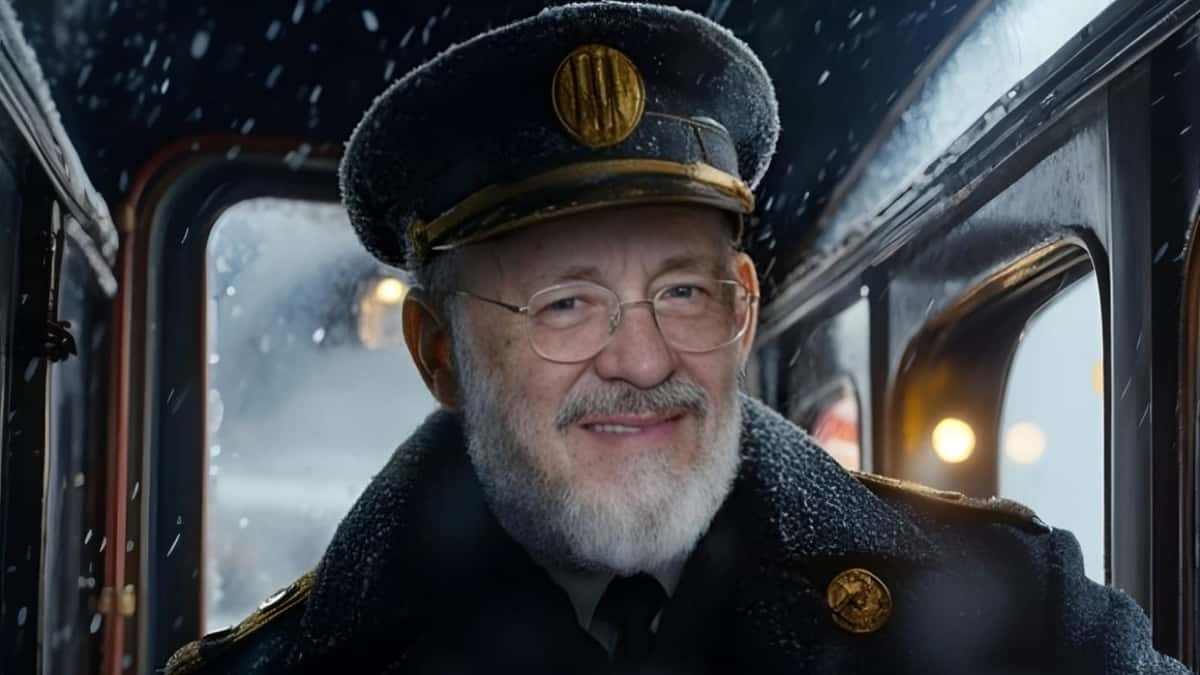 Tom Hanks on the fake poster for The Christmas Express