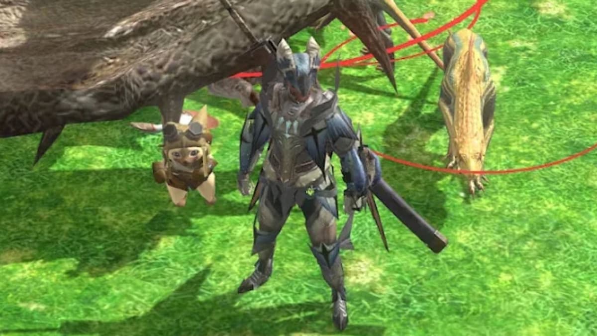 Hunter standing in the Monster Hunter Now map