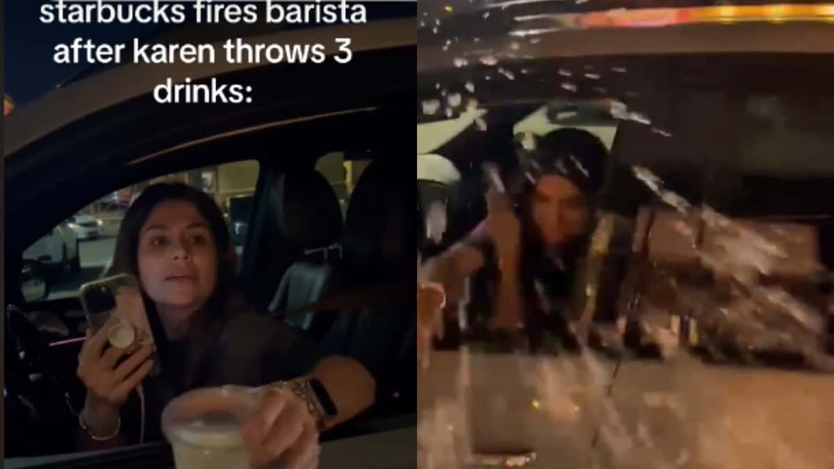 starbucks barista has drink thrown at her