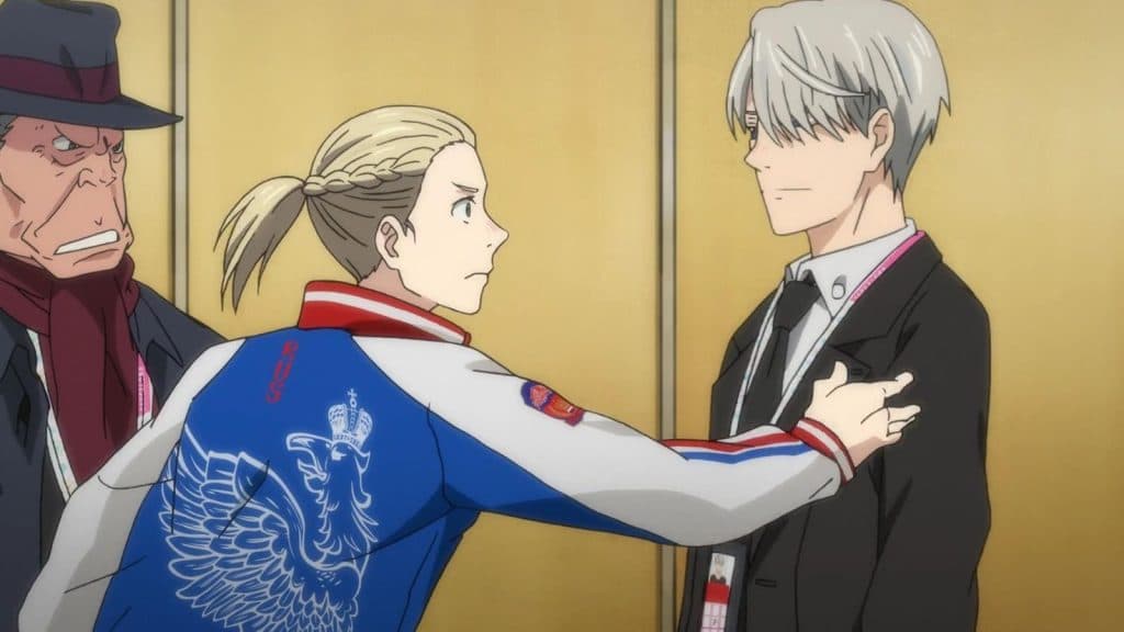 A screenshot from Yuri on Ice