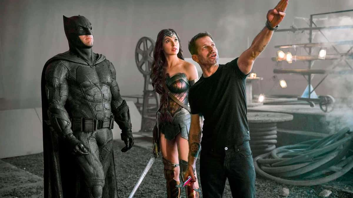 Zack Snyder on the set of Justice League