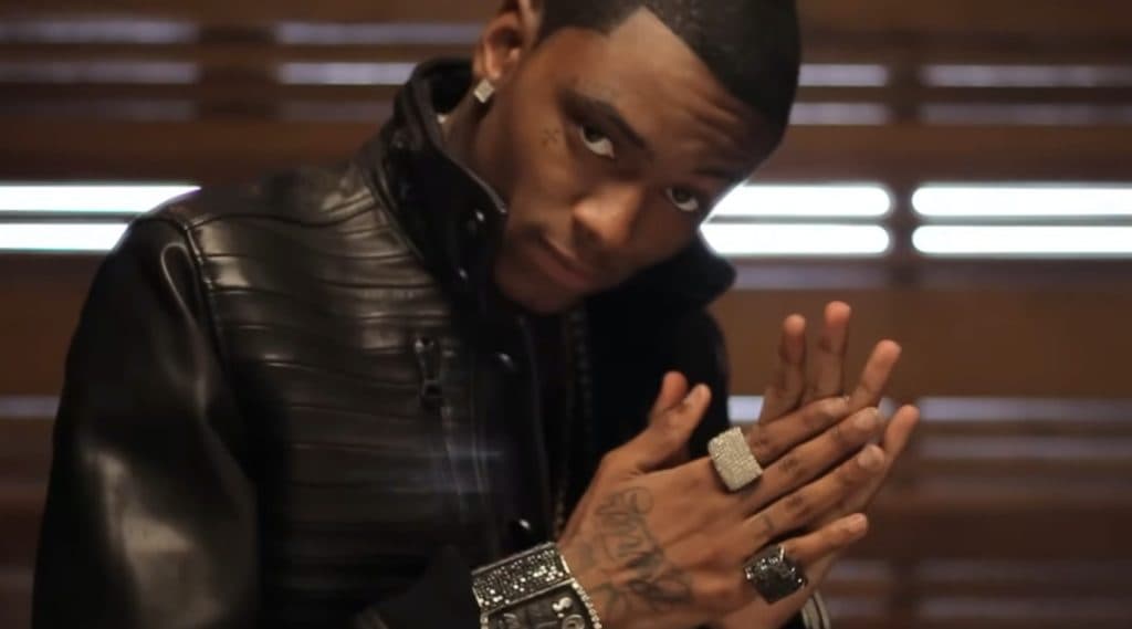 Soulja Boy performing in a music video