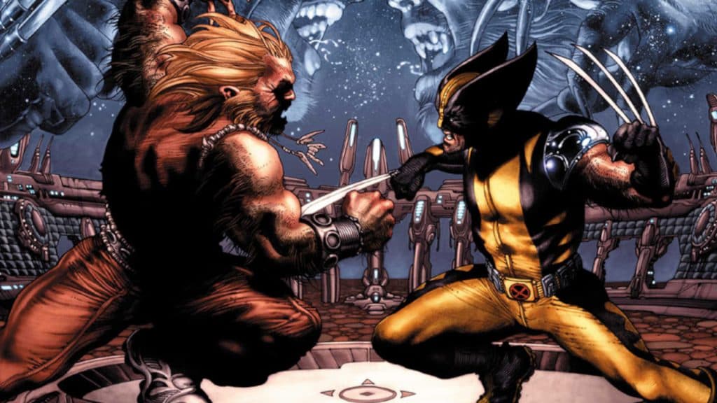 Wolverine fights Sabretooth