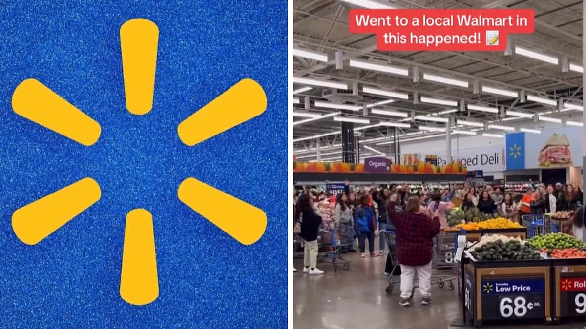 customers sing Christmas carols in walmart