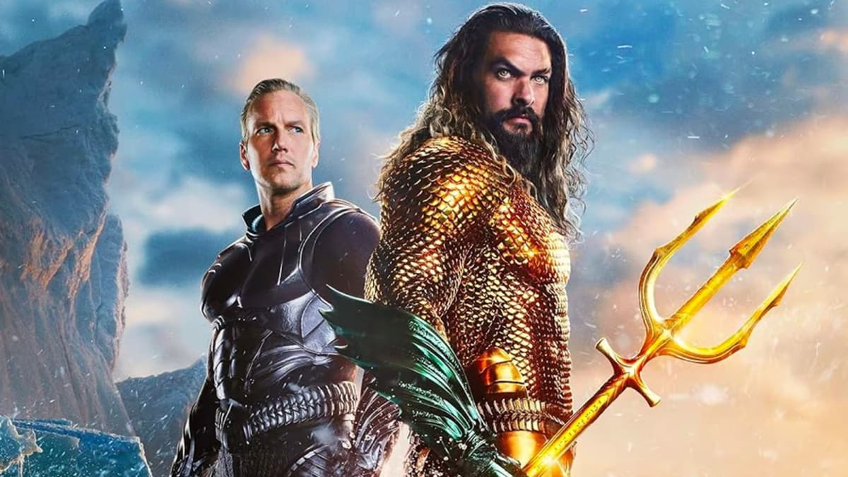 Patrick Wilson and Jason Momoa on the Aquaman 2 poster.