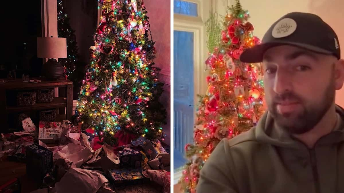 toddler opens everyon's Christmas gifts in the middle of the night