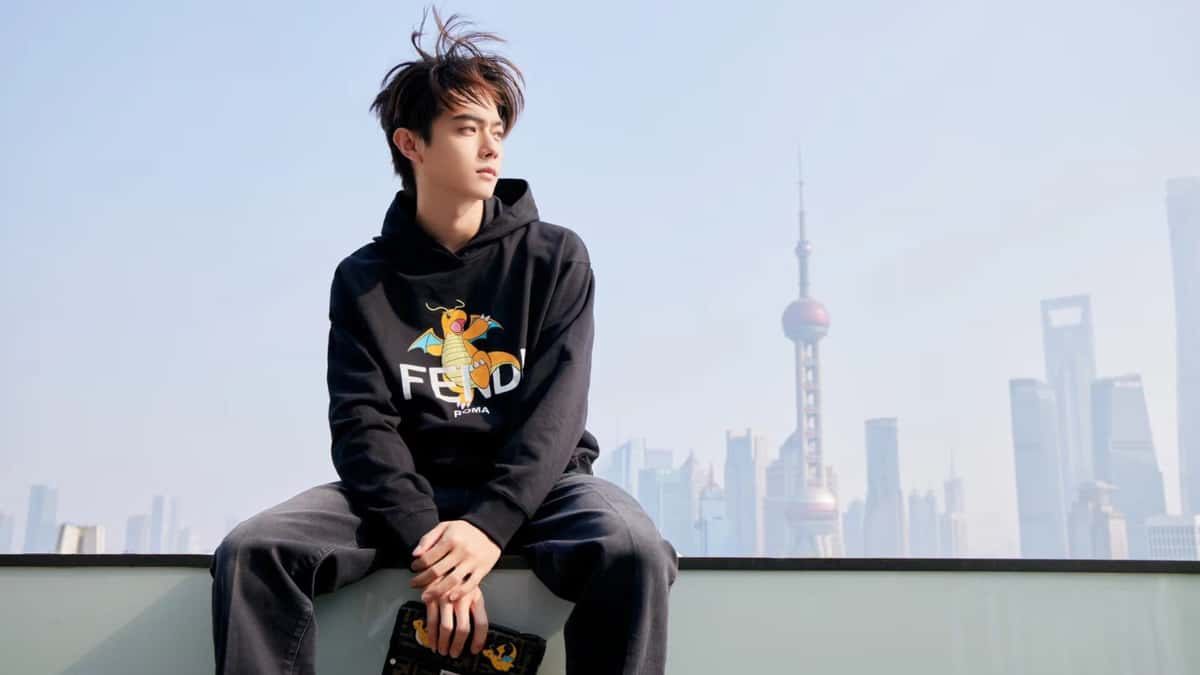 Pokemon x FRGMT hoodie on a model