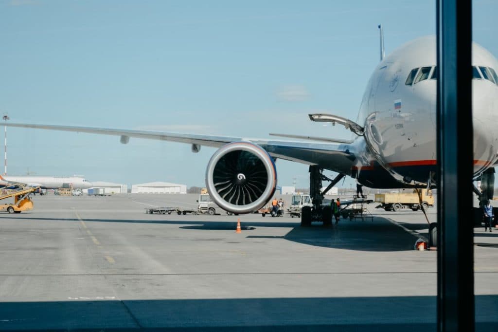 Airport looking out onto plane