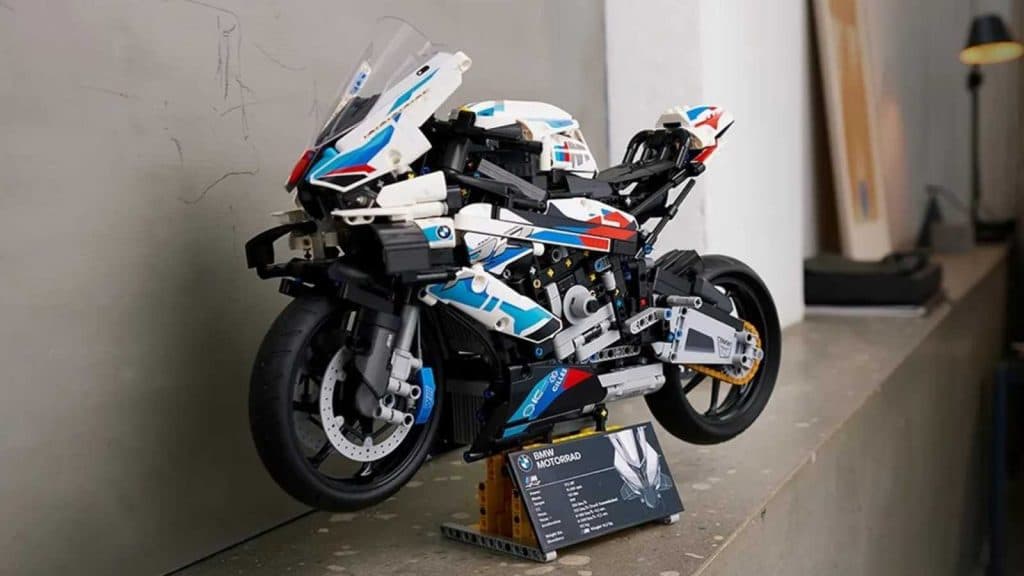 The LEGO Technic BMW M 1000 RR on display