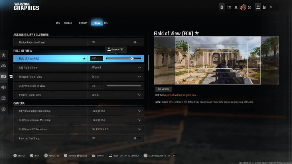 Warzone graphics and FOV settings