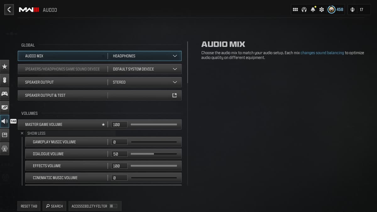 Warzone audio settings for consoles.