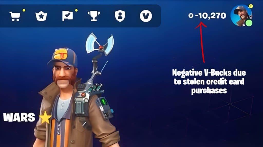 Negative V-Bucks in Fortnite