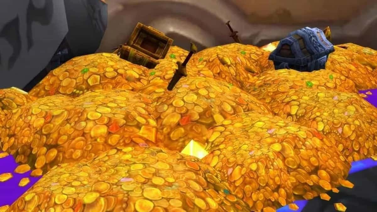 A pile of WoW gold in The War Within