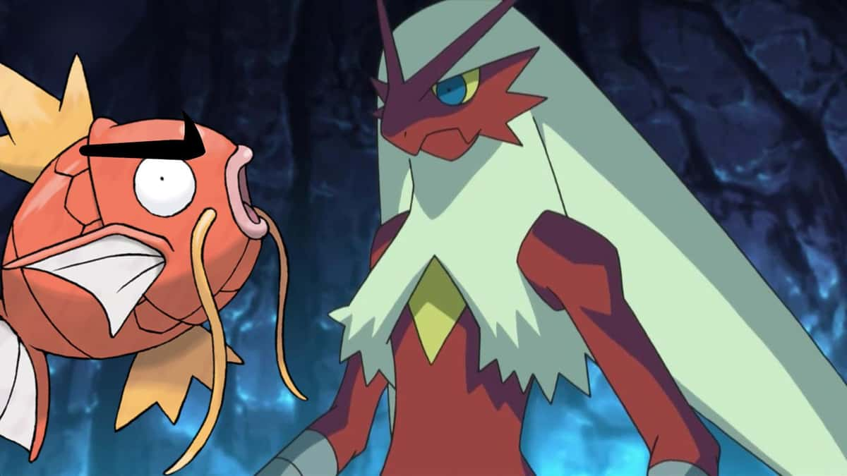 pokemon anime blaziken with magikarp