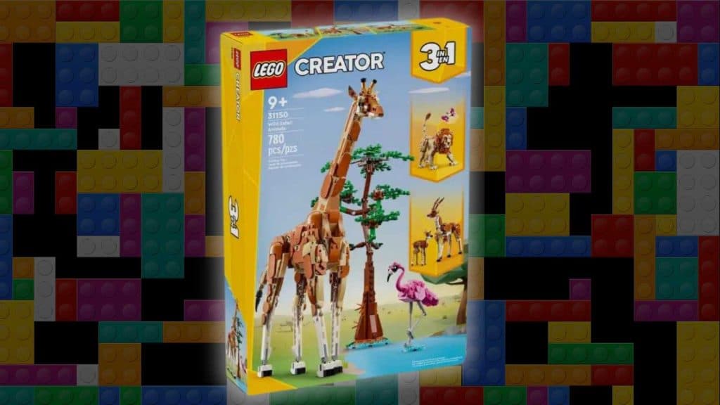 LEGO Creator 3in1 Wild Safari Animals on a LEGO background