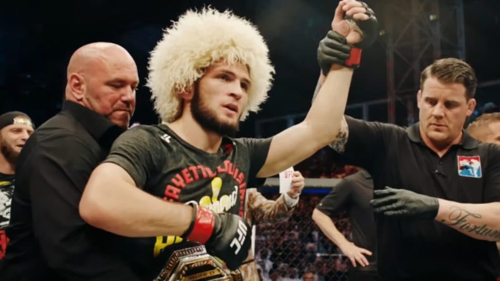 khabib getting ufc title from dana white