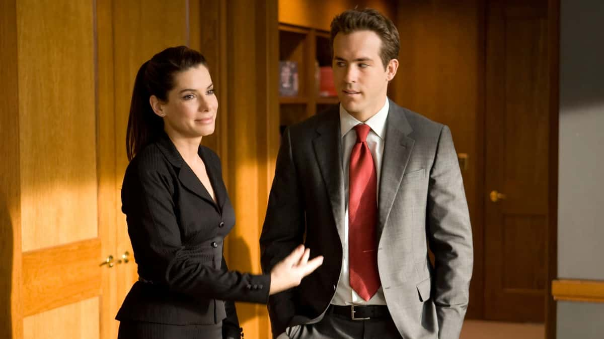 Sandra Bullock and Ryan Reynolds in The Proposal 2009.