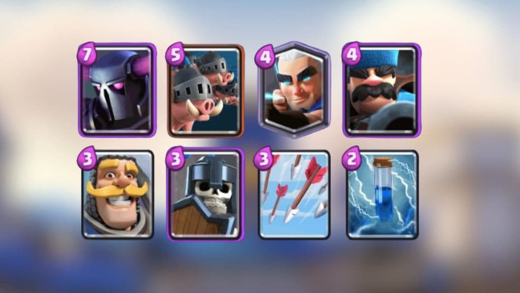 A custom image of the cards in the Ultimate Punisher Clash Royale deck.