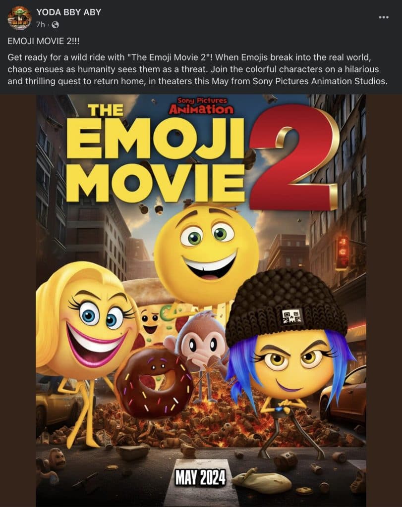 The fake poster for The Emoji Movie 2