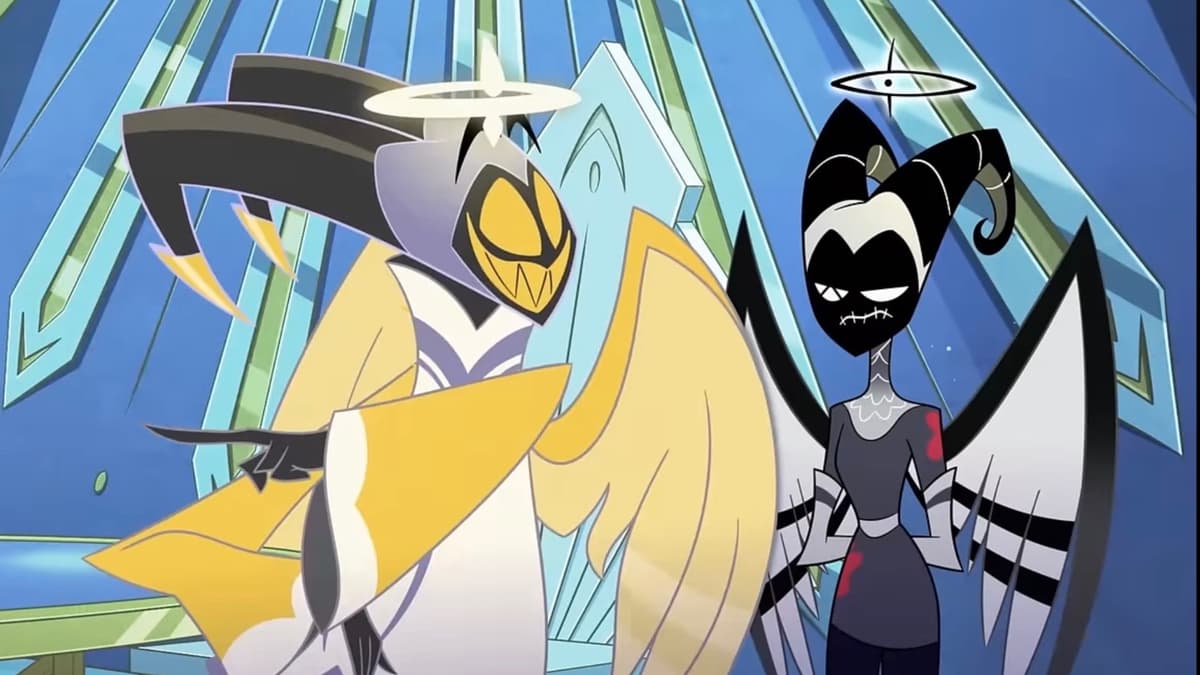 Adam in Hazbin Hotel and an exterminator.