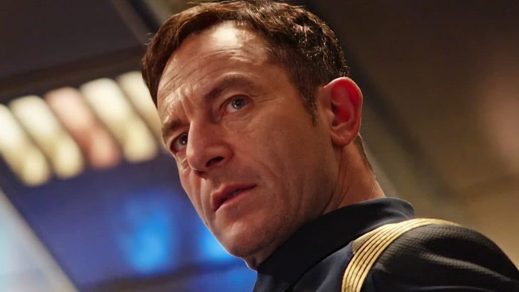 CaptaiN lorca from the Star Trek Discovery glowers menacingly.