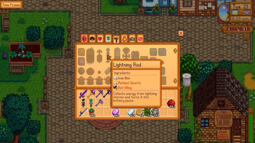 Lightning rod recipe in Stardew Valley