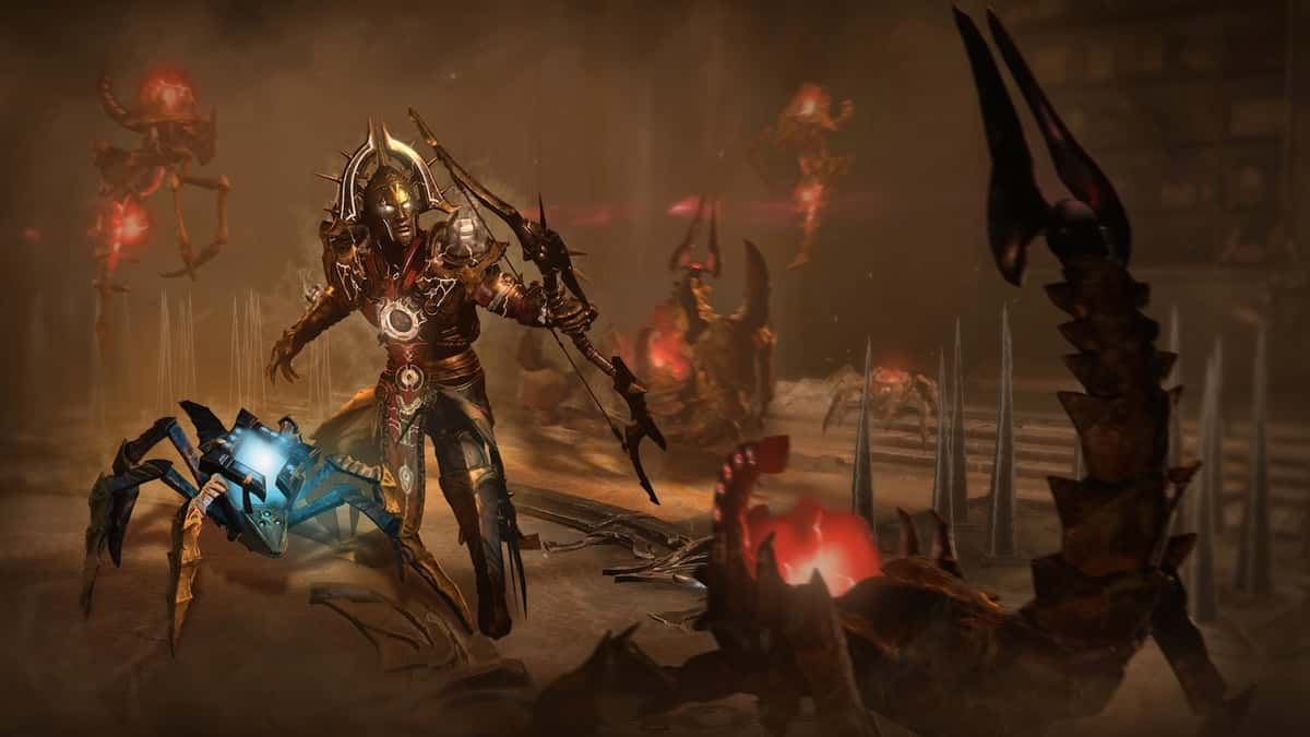 Diablo 4 character with spider companion