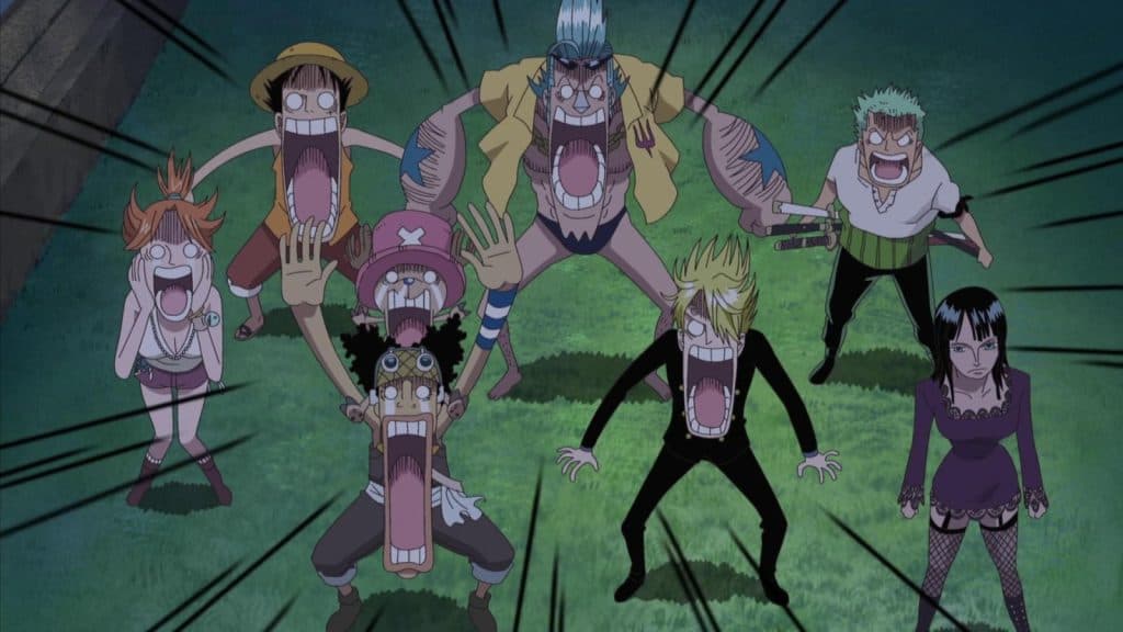 One Piece Straw Hats shocked