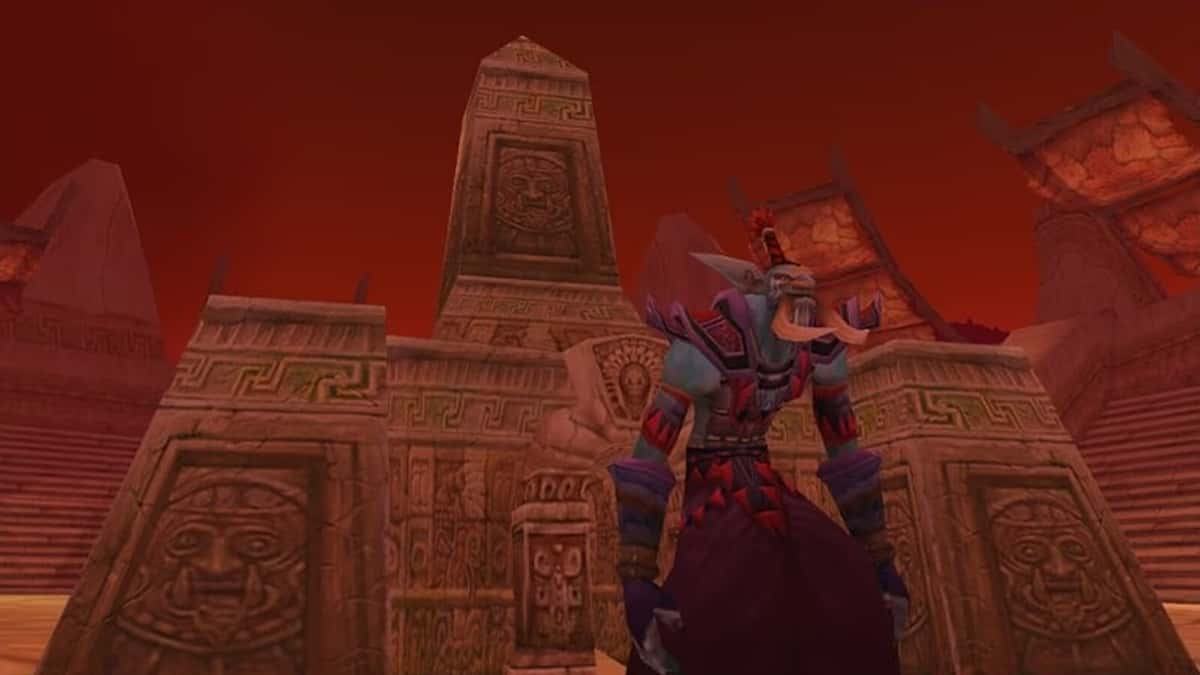 A troll stands in STV during The Blood Moon PvP event in Season of Discovery