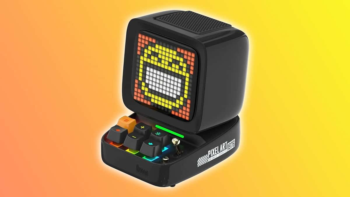 Image of the Black Divoom Ditoo Retro Pixel Art Game Bluetooth Speaker.