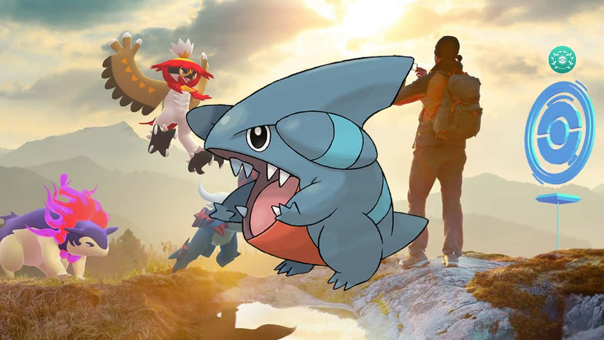 Gible in Timeless travels artwork for Pokemon Go