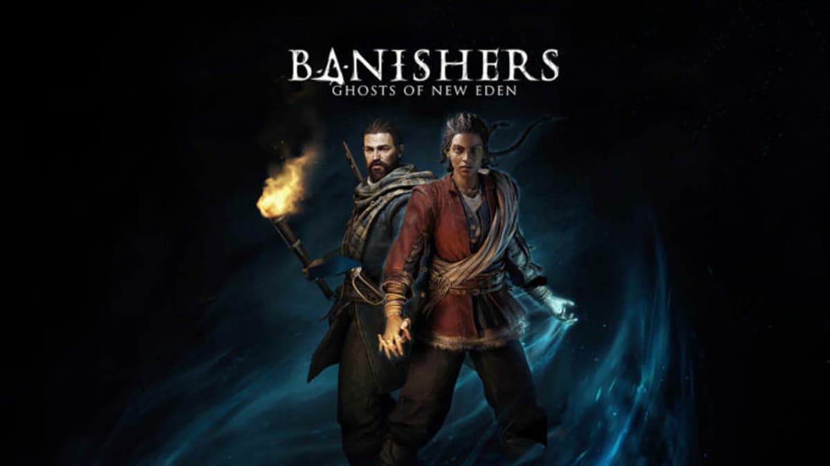 Banishers logo and protagonists